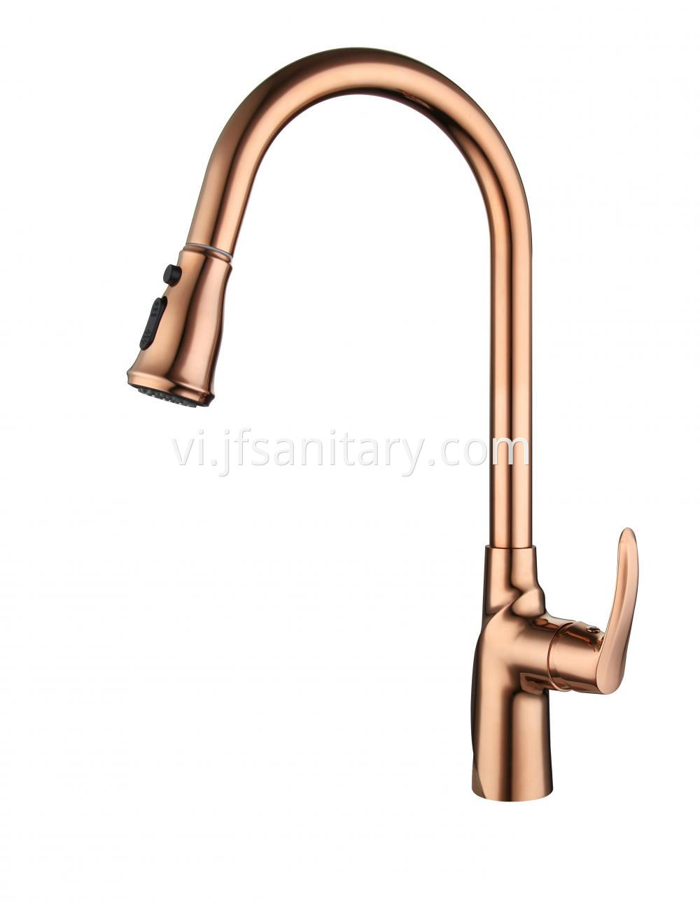 Rose Gold Pull Down Kitchen Faucets For Sink